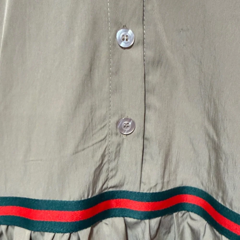 Stylish Tiered Striped 1/4 Button Midi Dress - Picture 6 of 7